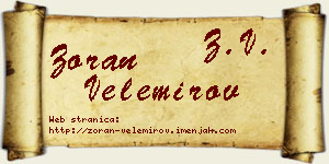 Zoran Velemirov vizit kartica
